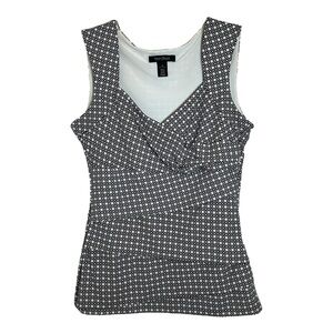 WHITE HOUSE BLACK MARKET NWT Black/White Circle Print Sleeveless Top